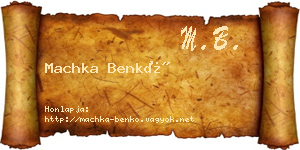 Machka Benkő névjegykártya